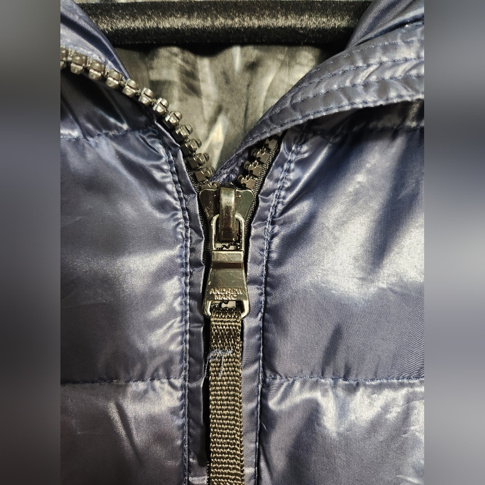 Andrew Marc Women's Shiny Blue Puffer Jacket 650 Fill Power, Size S. #E05 - Picture 13 of 16
